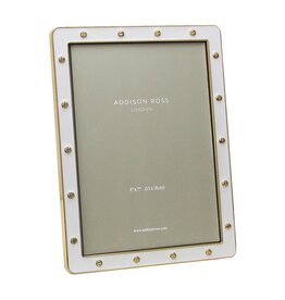 White Enamel & Gold Locket Frame 5x7