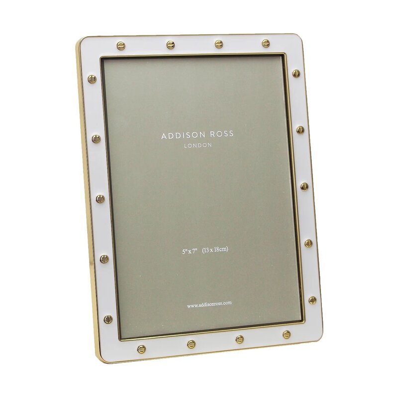 White Enamel & Gold Locket Frame 5x7