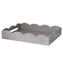 Chiffon Gray Scalloped Edge Tray