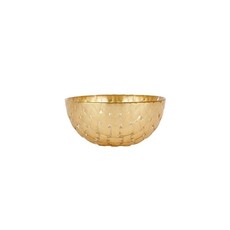 Vietri Rufolo Glass Gold Basketweave Dipping Bowl