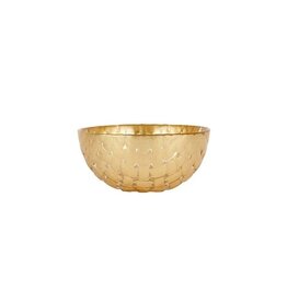 Vietri Rufolo Glass Gold Basketweave Dipping Bowl