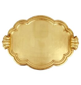 Florentine Wooden  Gold Handled Tray, Large