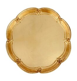 Vietri Florentine Wooden Accessories Gold Medium Round Tray