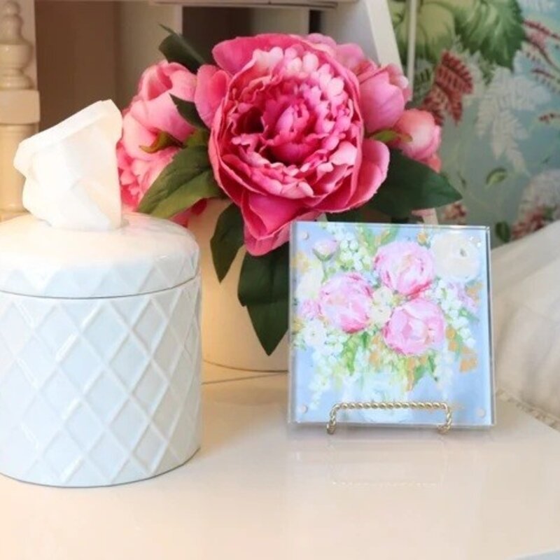 Chloe Tissue Vessel, White Lattice