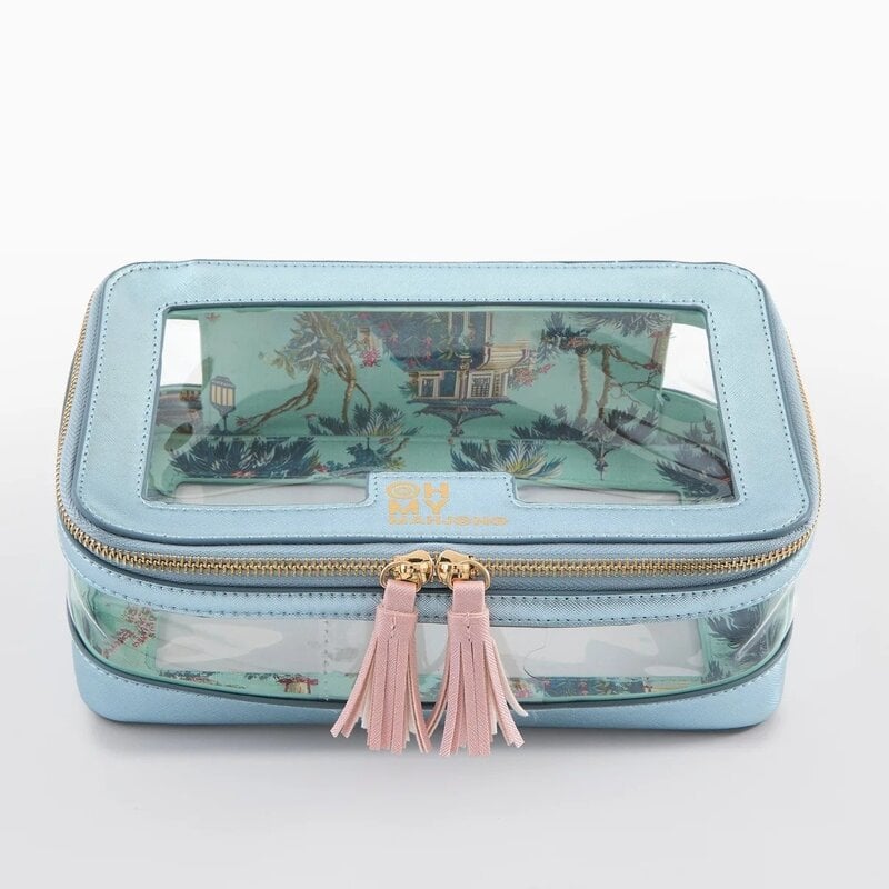 Metallic Light Blue Tile Storage Bag