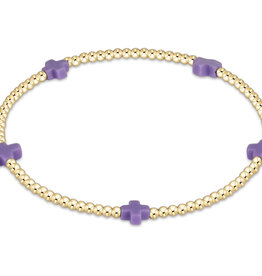 ENewton Design Signature Cross Small 2mm Gold Bracelet - Purple