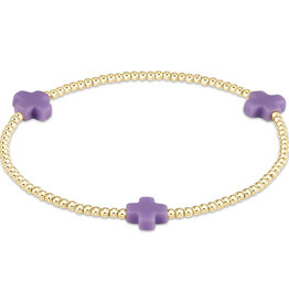 ENewton Design Signature Cross 2mm Gold Bracelet - Purple