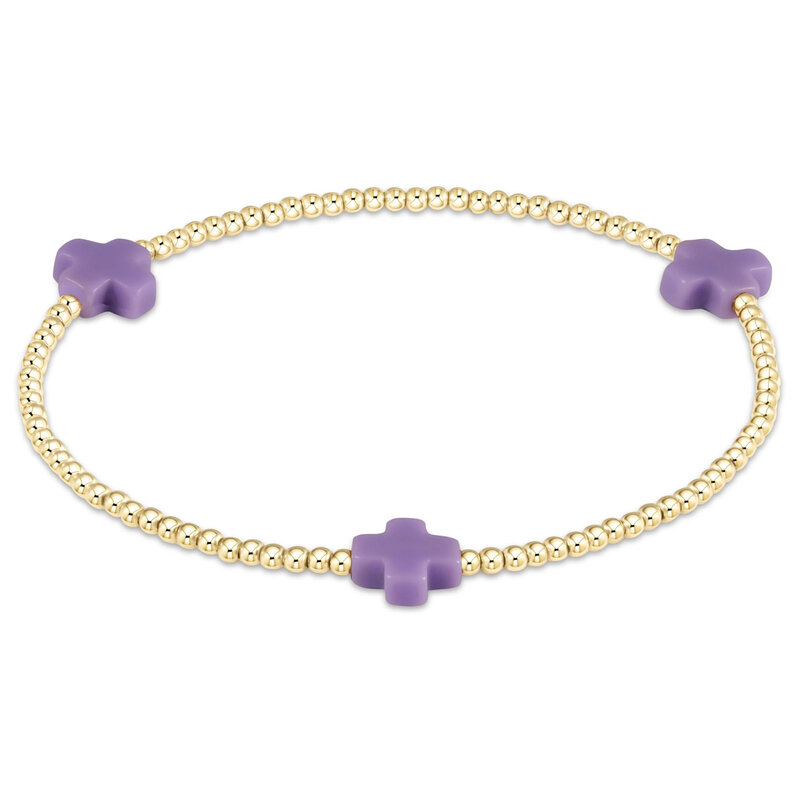 ENewton Design Signature Cross 2mm Gold Bracelet - Purple