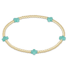 ENewton Design Signature Cross Small 2mm Gold Bracelet - Mint