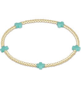 ENewton Design Signature Cross Small 2mm Gold Bracelet - Mint