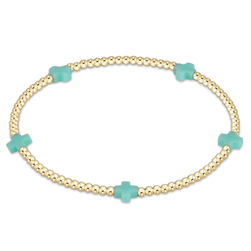 ENewton Design Signature Cross Small 2mm Gold Bracelet - Mint