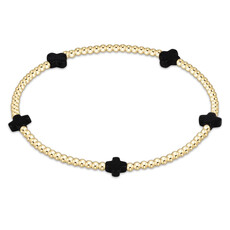 ENewton Design Signature Cross Small 2mm Gold Bracelet - Onyx