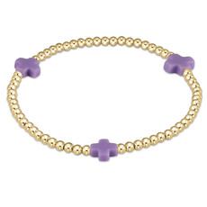 ENewton Design Signature Cross 3mm Gold Bracelet - Purple