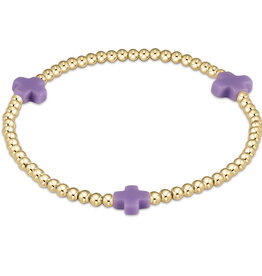 ENewton Design Signature Cross 3mm Gold Bracelet - Purple