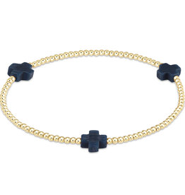 ENewton Design Signature Cross 2mm Gold Bracelet - Navy
