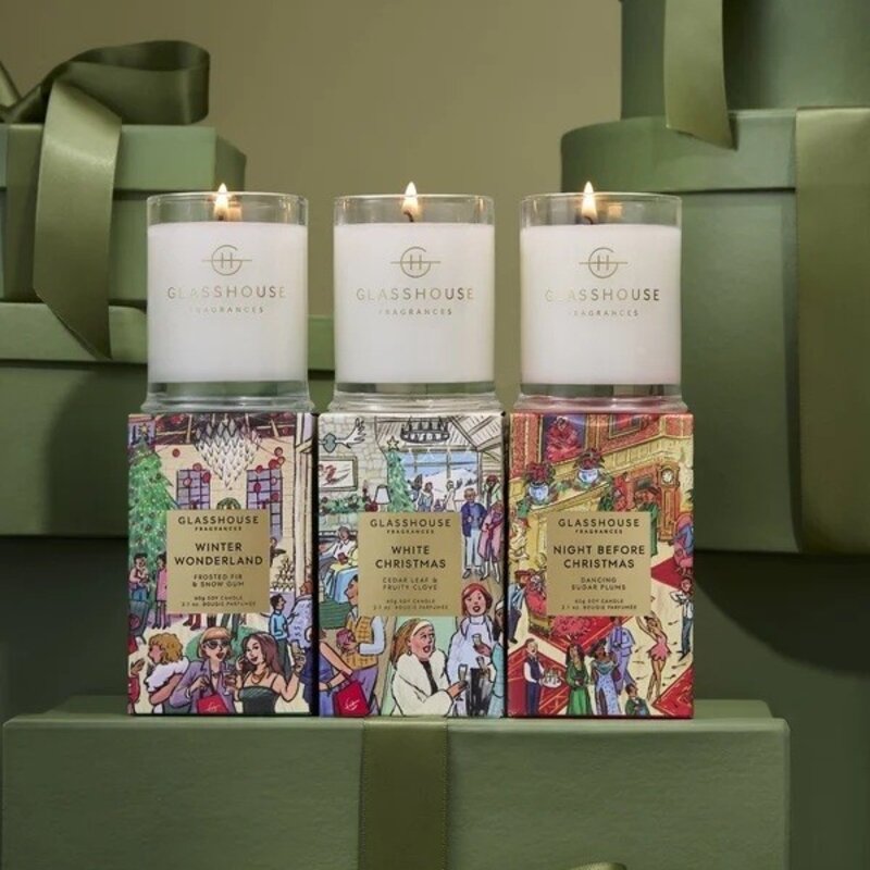 Glasshouse Fragrances 3x2.12 oz. Candle Trio - Christmas - Night Before