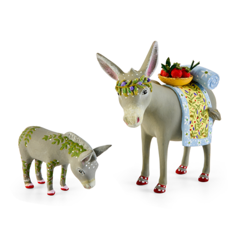 Mackenzie-Childs patience brewster nativity mother & baby donkey figures
