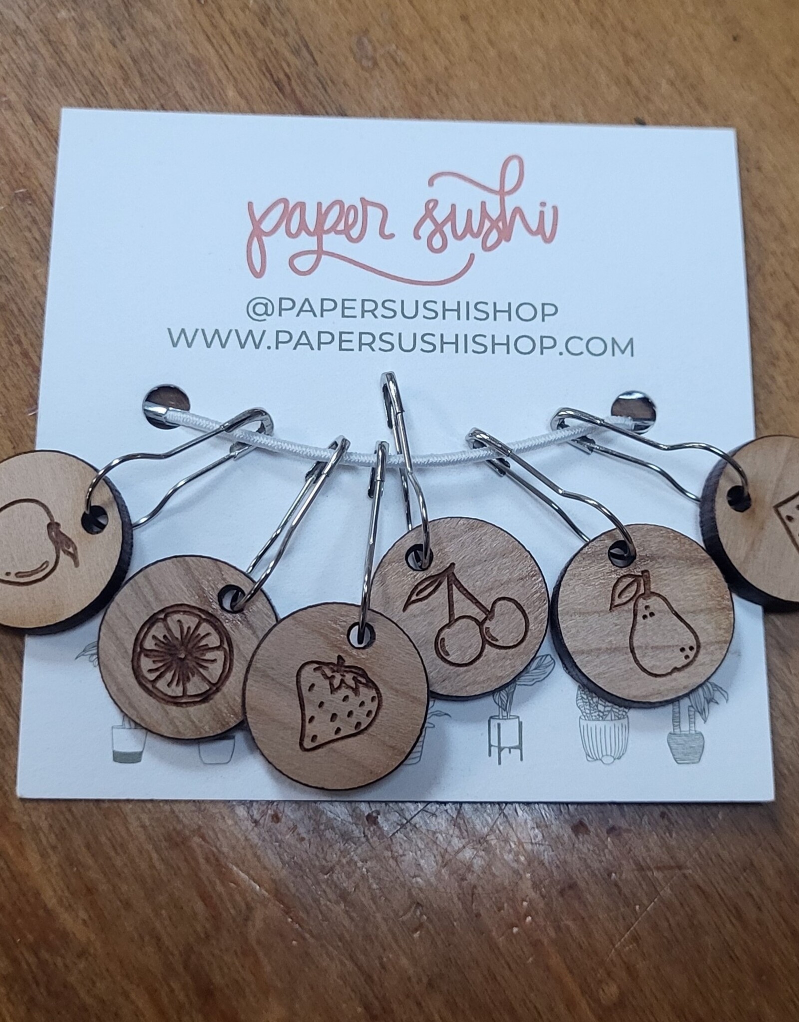 Paper Sushi Fruit Stitch Markers