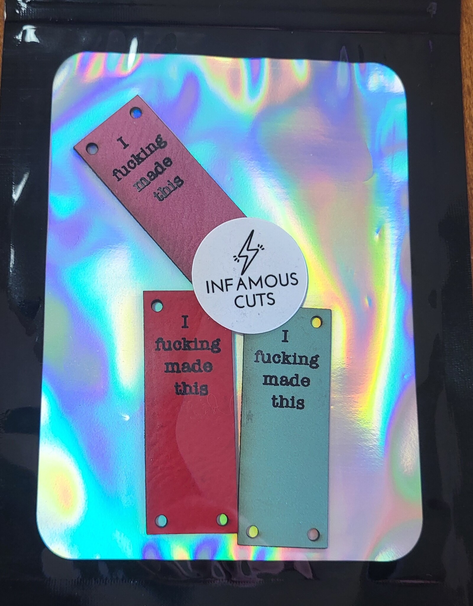 Infamous Cuts Leather label