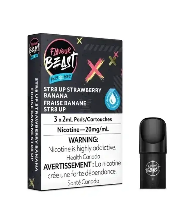 Flavour Beast Flavour Beast Pods (3pk) Str8 Up Strawberry Banana (Iced)