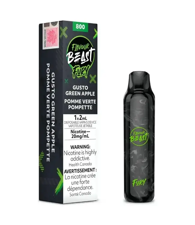 FLAVOUR BEAST FURY 800 Flavour Beast FURY 800 Puff Disposable (single) Gusto Green Apple