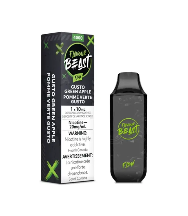 FLAVOUR BEAST FLOW 4000 Flavour Beast FLOW 4000 Puff Disposable (single) Gusto Green Apple