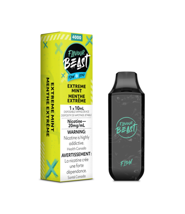 FLAVOUR BEAST FLOW 4000 Flavour Beast FLOW 4000 Puff Disposable (single) Extreme Mint Iced