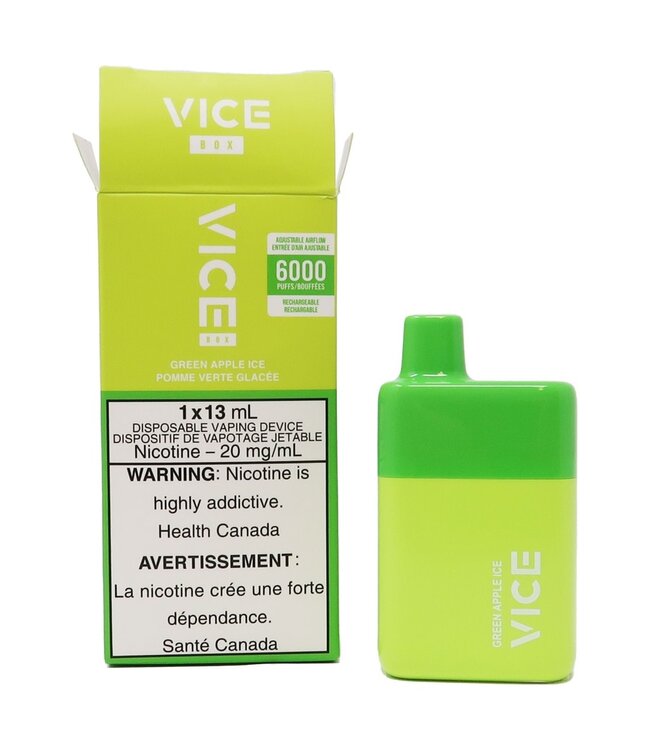 VICE BOX 6000 VICE Box 6000 Puff Disposable (single) Green Apple Ice