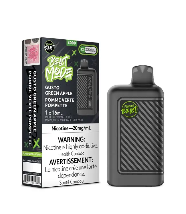 FLAVOUR BEAST MODE 8K Flavour Beast Mode 8000 Puff Disposable (single) Gusto Green Apple