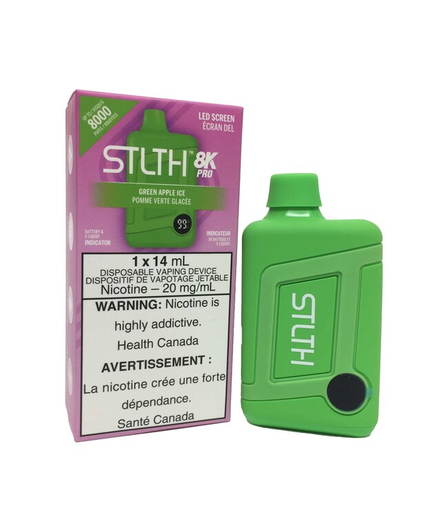 STLTH 8K PRO 8000 Puff Disposable (single) Green Apple Ice