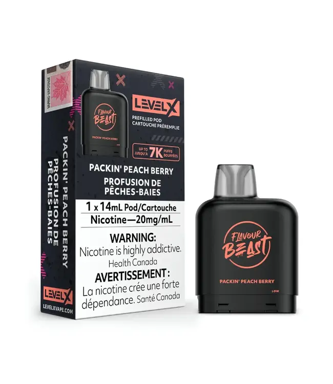 LEVEL X - FLAVOUR BEAST 14ml Pod (1pk) Packin' Peach Berry