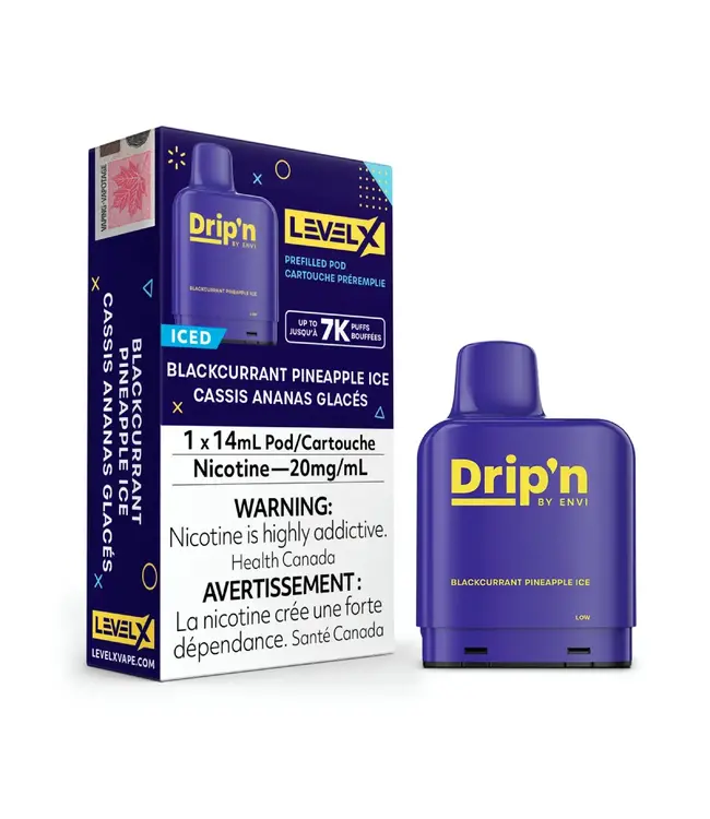 LEVEL X - DRIP'N 14ml Pod (1pk) Blackcurrant Pineapple Ice