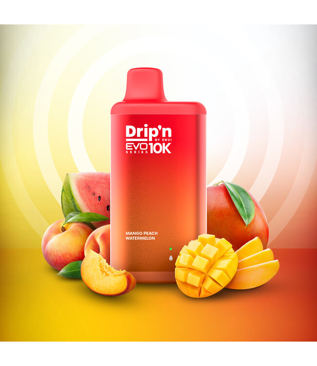 DRIP'N EVO 10K 10,000 Puff Disposable (single) Mango Peach Watermelon