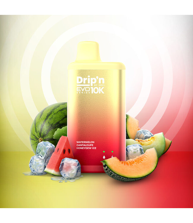 DRIP'N EVO 10K 10,000 Puff Disposable (single) Watermelon Cantaloupe Honeydew Ice