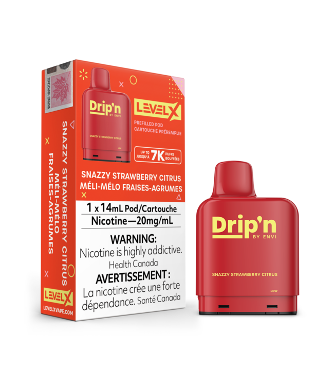 LEVEL X - DRIP'N 14ml Pod (1pk) Snazzy Strawberry Citrus