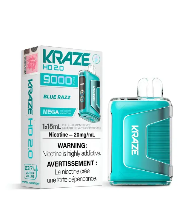 KRAZE 9000 Puff Disposable (single) Blue Razz