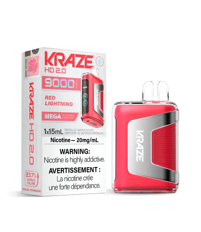 KRAZE 9000 Puff Disposable (single) Red Lightning