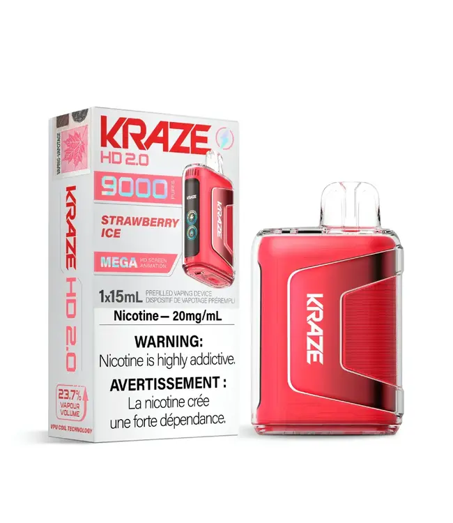 KRAZE 9000 Puff Disposable (single) Strawberry Ice