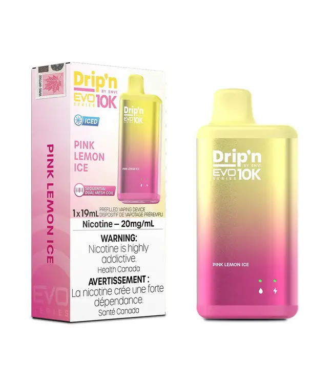 DRIP'N EVO 10K 10,000 Puff Disposable (single) Pink Lemon Ice