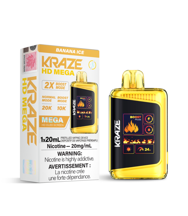 KRAZE HD MEGA 20K Disposable 20ml Banana Ice (ONTARIO)
