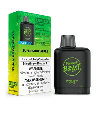 LEVEL X BOOST - FLAVOUR BEAST Super Sour Apple Iced