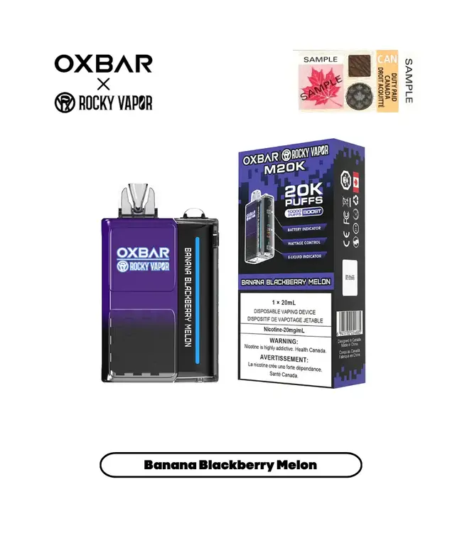OXBAR 20K 20,000 Puff Disposable (single) Banana Blackberry Melon