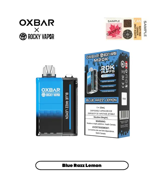 OXBAR 20K 20,000 Puff Disposable (single) Blue Razz Lemon