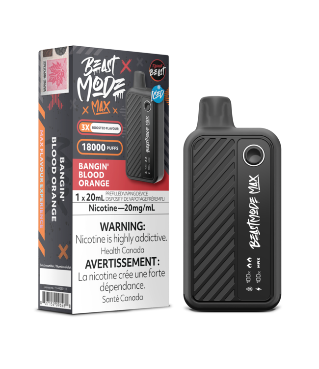 FLAVOUR BEAST MODE MAX 18K Disposable 20ml Bangin' Blood Orange Iced (ONTARIO)