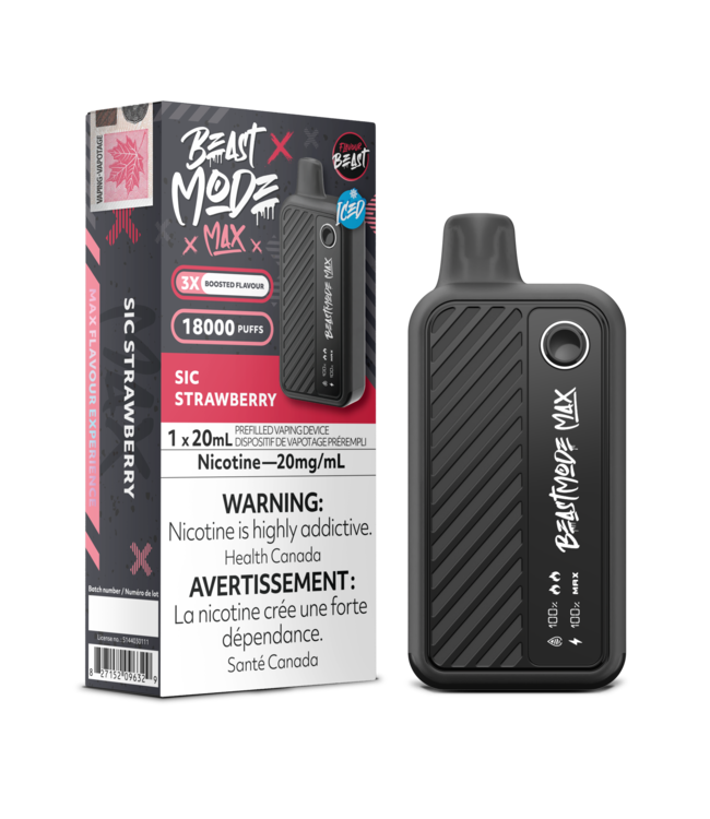 FLAVOUR BEAST MODE MAX 18K Disposable 20ml Sic Strawberry Iced (ONTARIO)