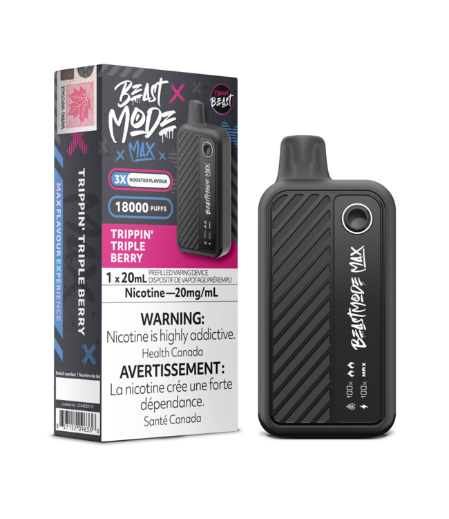FLAVOUR BEAST MODE MAX 18K Disposable 20ml Trippin' Triple Berry (ONTARIO)