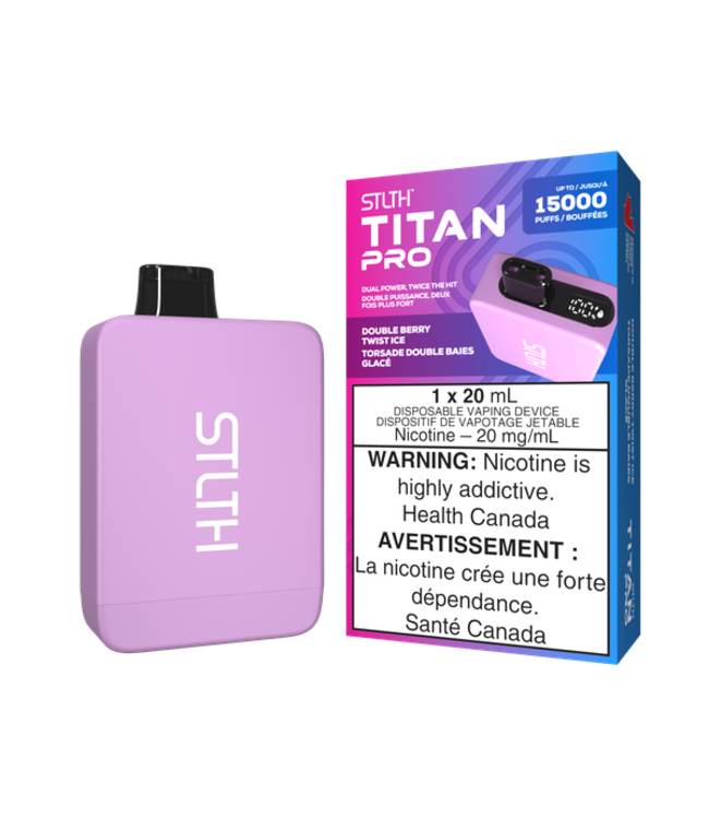STLTH TITAN PRO 15,000 Puff Disposable 20ml Double Berry Twist Ice (ONTARIO)