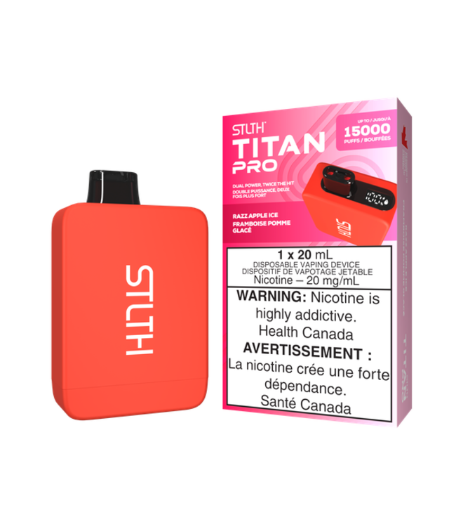 STLTH TITAN PRO 15,000 Puff Disposable 20ml Razz Apple Ice (ONTARIO)