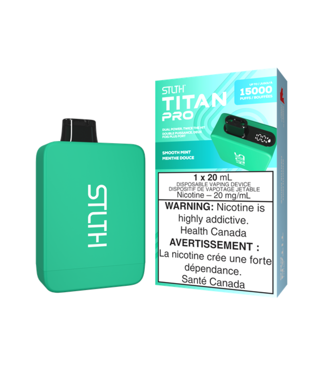 STLTH TITAN PRO 15,000 Puff Disposable 20ml Smooth Mint (ONTARIO)