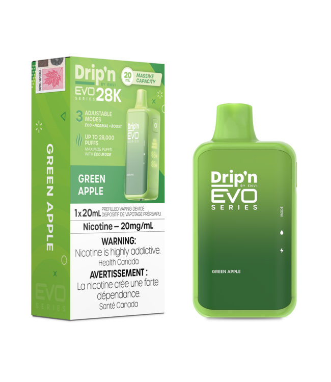 DRIP'N EVO 28K Disposable 20ml Green Apple (ONTARIO)